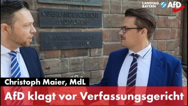 AfD klagt vor bayerischem Verfassungsgericht; Bild: Startbild Youtube AfD Bayern